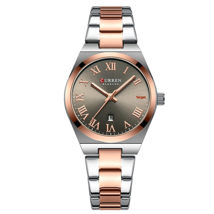 Women's Fashion Calendar Women's Watch Casual Steel Belt