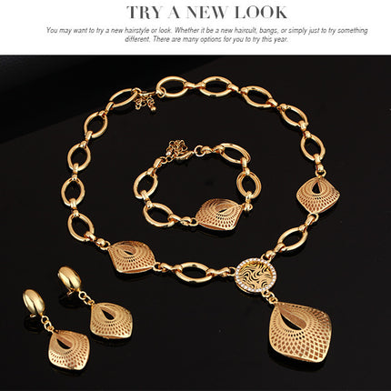 Alloy Necklace, Earrings, Bracelets, Rings, Jewelry Set