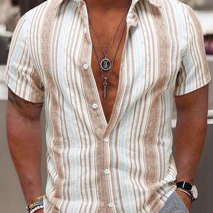 New European And American Summer Casual Anti-wrinkle 3D Printed Men's Short Sleeve Shirt
