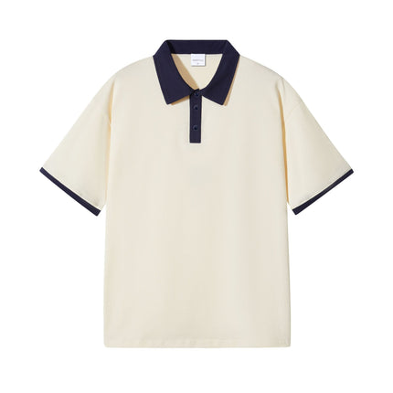 Japanese Fashion Brand Casual Contrast Color Lapel Short Sleeve