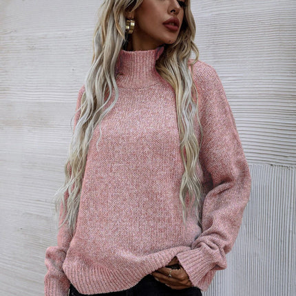 Loose Round Neck Pullover Cable-knit Sweater Women's Clothing