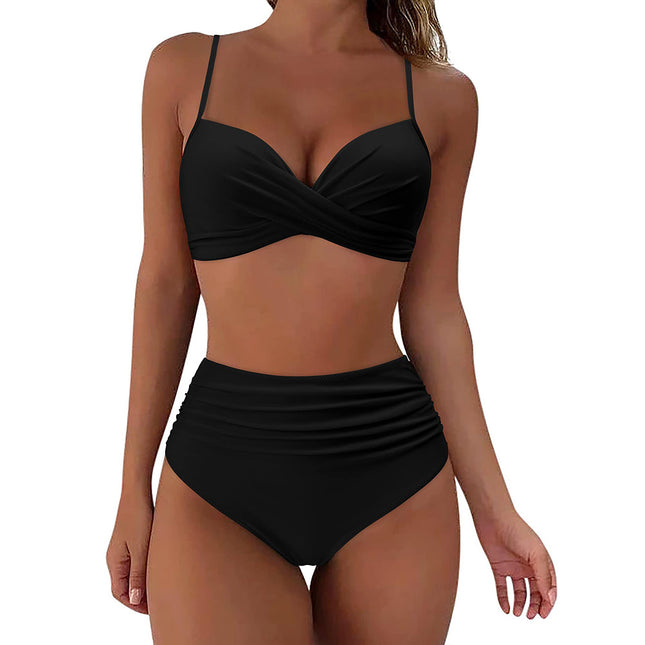 Printed Two-piece Push-up Bikini High Waist Swimsuit