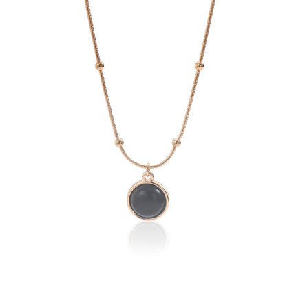 Lxalry 18K Gold-Plated Mood Responsive Necklace   Stainless Steel Modern Minimalist Jewelry With Color Shifting Resin Pendant  Hypoallergenic Skin Safe Gift For Women Wife Mom Stainless Steel Jewelry