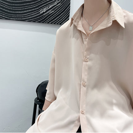 Privathinker Half Sleeve Men Solid Shirts Summer Casual Over