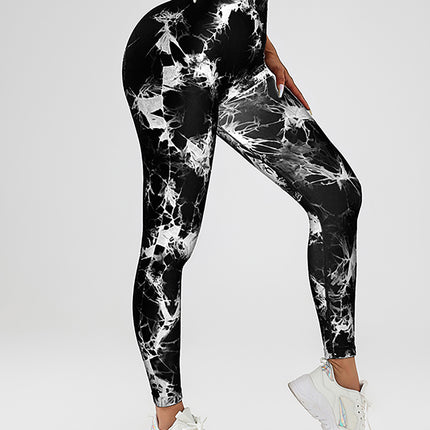 Tie Dye Slimming Yoga Leggings, Butt Lifting High Stretch Casual Fitness Yoga Pants, Women's Activewear