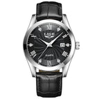 Black Leather Silver Black