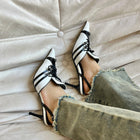 Retro Pointed Stiletto Heel Hollow Patent Leather Sandals For Women