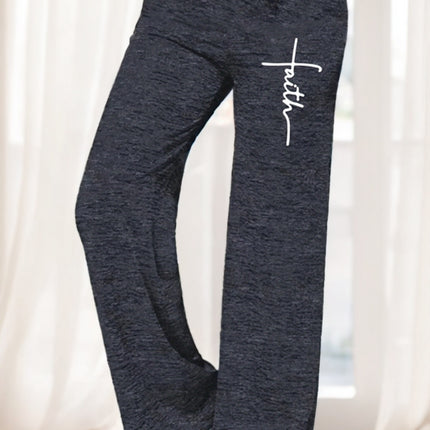 Ladies' Solid-colored Wide-leg Pants