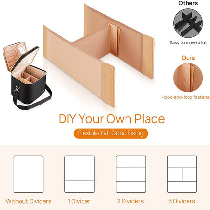 Double Layer Lady's Skin Care Products Cosmetic Makeup Brush Separated Storage Bag Portable Waterproof Portable Cosmetic Bag Wholesale