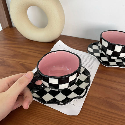 Black And White Checkerboard Mug Creative Net Red Mug