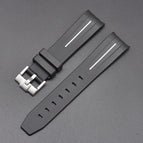 Silver buckle black white thre