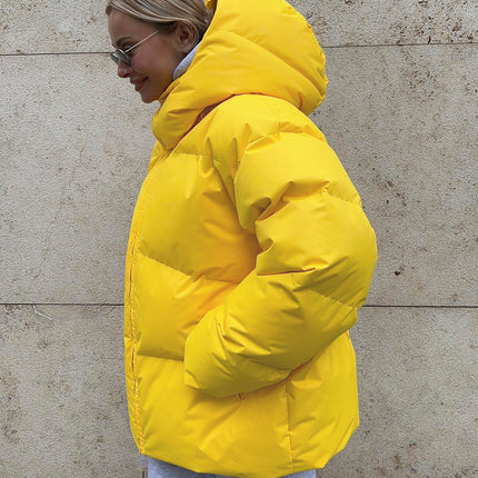 Fashion Coat With Removable Hood Cotton Jacket Winter Warm Windproof Loose Cotton Jacket Loose Parka Outerwear Clothing