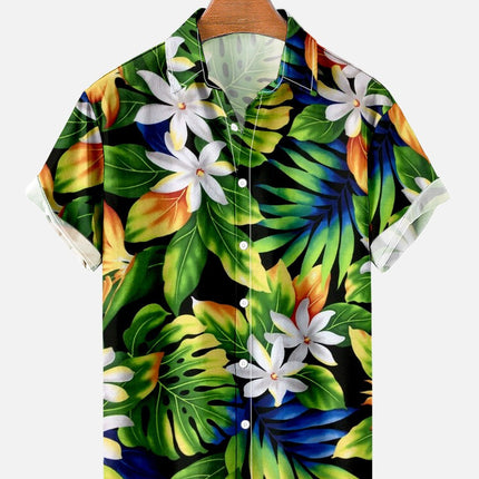 Summer Flower Pattern Seaside Men's Clothing Print Shirt
