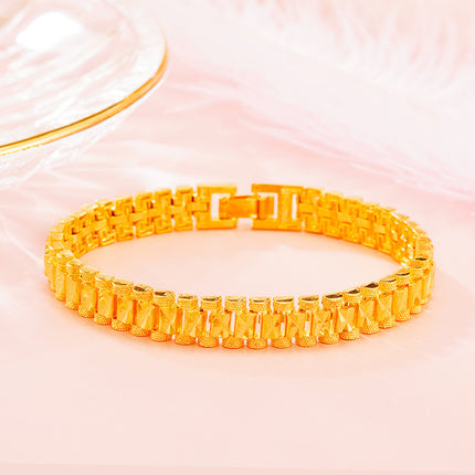 Luxury Thick Placer Gold Bracelet