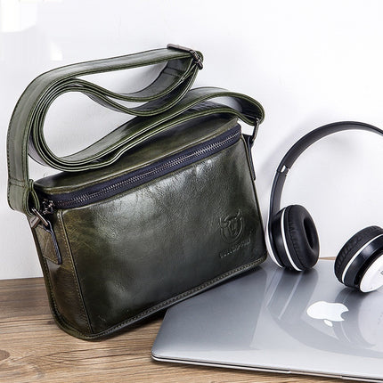 Leather Shoulder Men's Leather Horizontal Small Square Bag