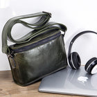 Leather Shoulder Men's Leather Horizontal Small Square Bag