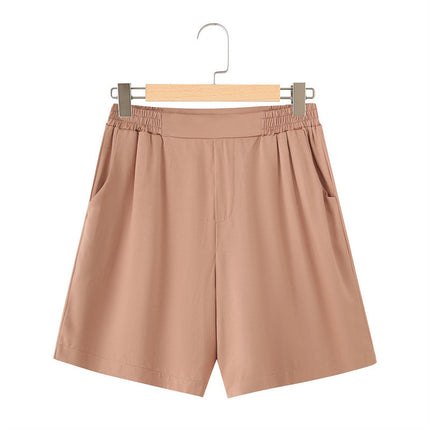 French Lapel Short Sleeve Shirt Outfit Loose Shorts Two-piece Set