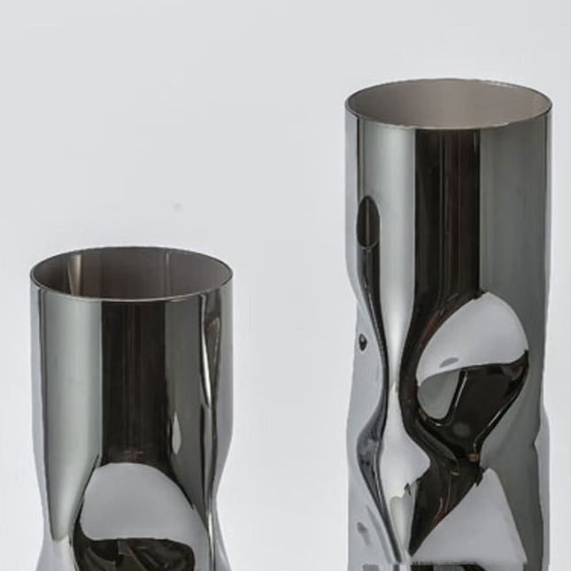 Simple Modern Light Luxury Silver Glass Vase Floral Decorations