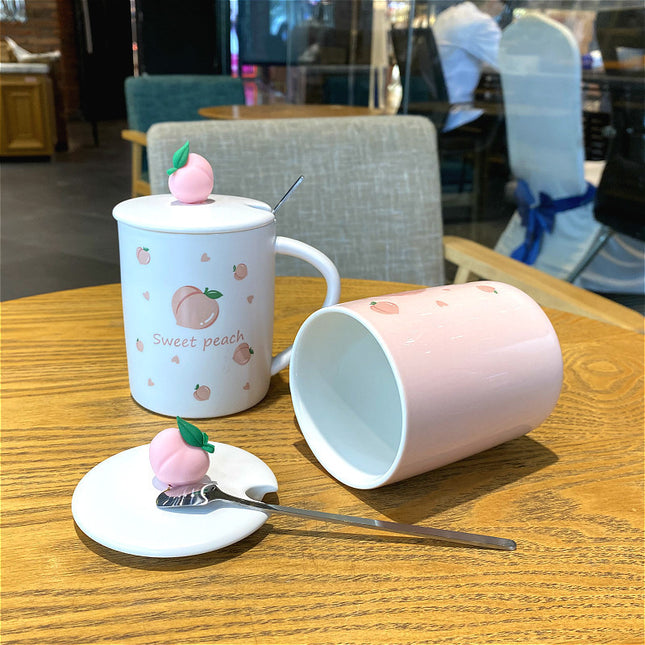 Love Mug With Lid Spoon Mug Ceramic Office