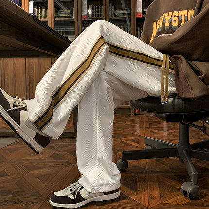 Striped Stitching Pants Same Style Thick Loose Track Sweatpants