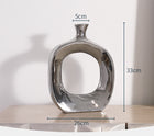 Electroplated Silver Ceramic Vase Desktop Decoration