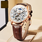 Brown Leather Rose Shell White