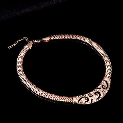 Exaggerated Punk Necklace Earrings Bracelets And Rings Set Of Four
