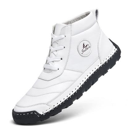 Plus Size Men's Leather Shoes High-top Hand Stitching