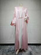 Middle East Muslim Robe Fashion Satin Soft Dress