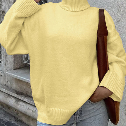 Casual Woolen Solid Color Long-sleeved Sweater