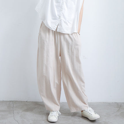 Summer Cotton And Linen Lantern Large Size Loose Trousers Women Leisure Pants Fat Trousers