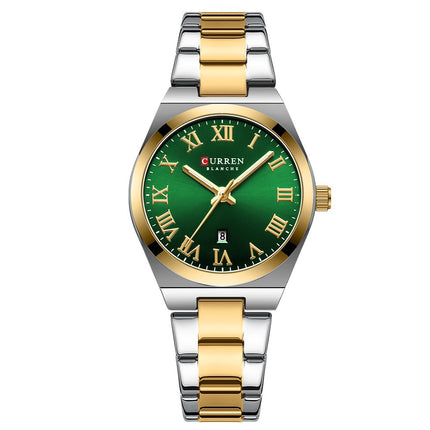 Women's Fashion Calendar Women's Watch Casual Steel Belt