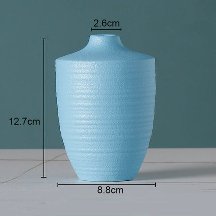 Simple Solid Color Ceramic Vases European Flower Arrangement Plant Pots