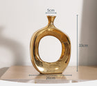 Electroplated Silver Ceramic Vase Desktop Decoration