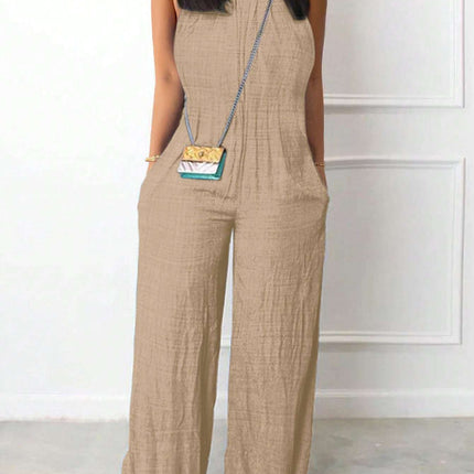 Sleeveless Halter Ruffled Young Women's Jumpsuit