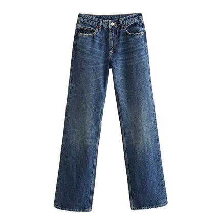 Autumn And Winter Jeans High Waist Straight Pants Women's Wide-leg Pants