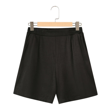 French Lapel Short Sleeve Shirt Outfit Loose Shorts Two-piece Set
