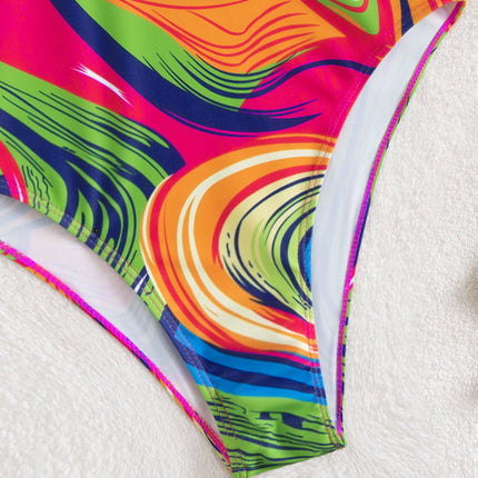 Women's Fashion Deep V Spaghetti Straps One-piece Swimsuit