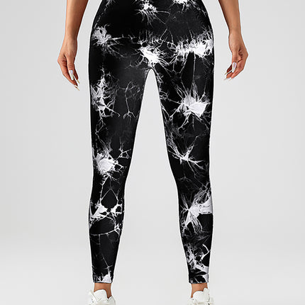 Tie Dye Slimming Yoga Leggings, Butt Lifting High Stretch Casual Fitness Yoga Pants, Women's Activewear