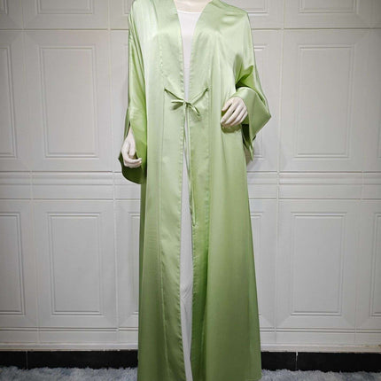 Middle East Muslim Robe Fashion Satin Soft Dress