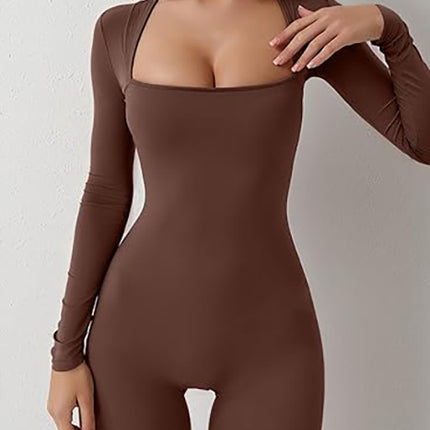 Square Collar One-piece Bell Bottom Pants