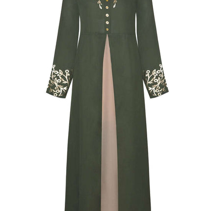 Women's Fashion Gilded Printed Muslim Arab Robe Dress