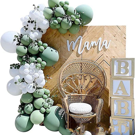 Vintage Avocado Green Party Supplies Latex Balloon Set