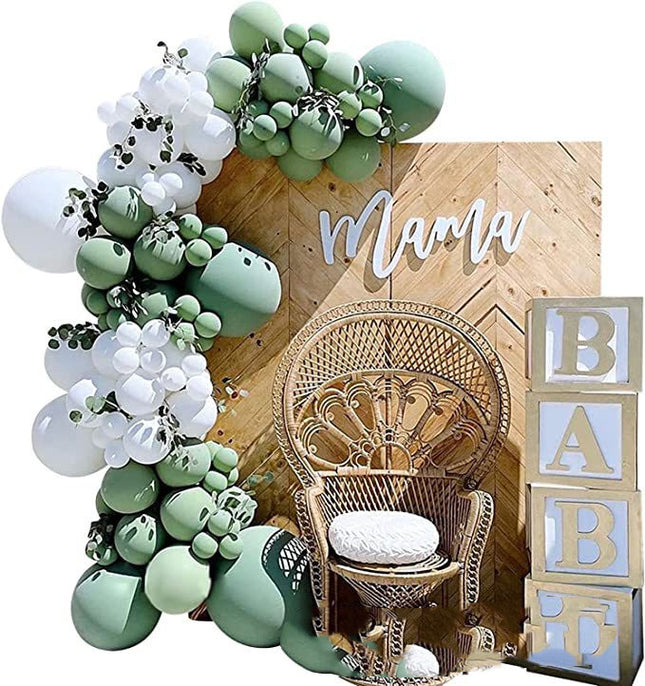 Vintage Avocado Green Party Supplies Latex Balloon Set
