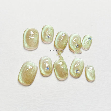 Gentle Fluorescent Summer Fake Nails