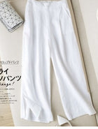 Loose Plus Size Casual Nine-point Linen Wide-leg Pants Women Casual