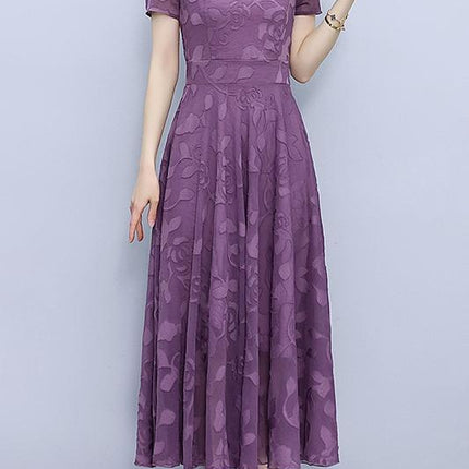 Chiffon Jacquard Dress Plus Size