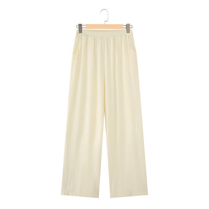 Long Sleeve Shirt Loose Wide Leg Pants Casual Two-piece Suit
