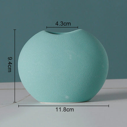 Simple Solid Color Ceramic Vases European Flower Arrangement Plant Pots