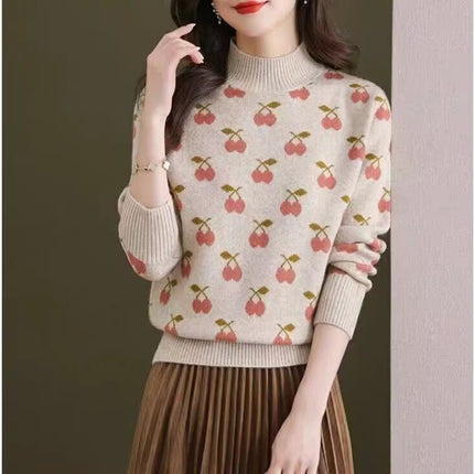 Women's Cashmere Sweater Autumn And Winter New Half Turtleneck Bottoming Shirt
